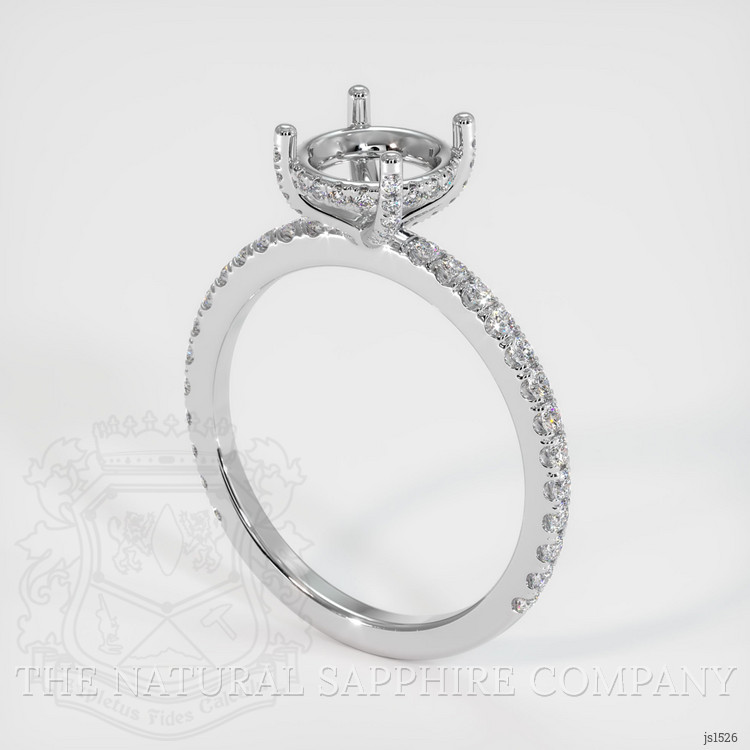 14K White Gold Pave Ring Setting