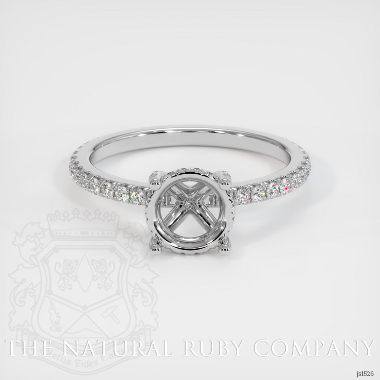 14K White Gold Pave Ring Setting