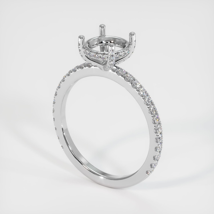 18K White Gold Pave Ring Setting