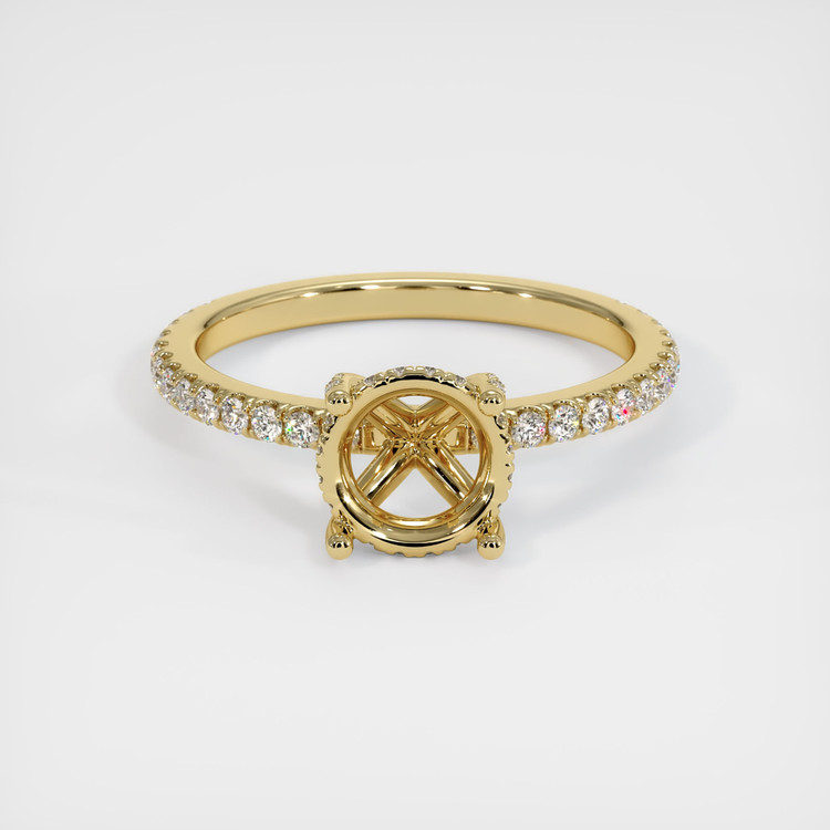 14K Yellow Gold Pave Ring Setting