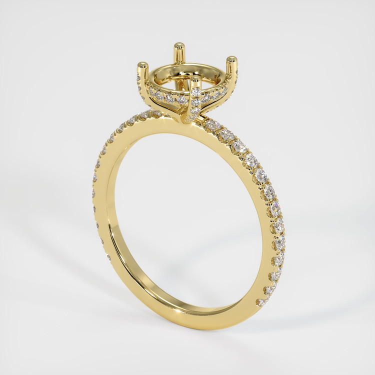18K Yellow Gold Pave Ring Setting