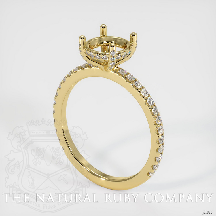 18K Yellow Gold Pave Ring Setting