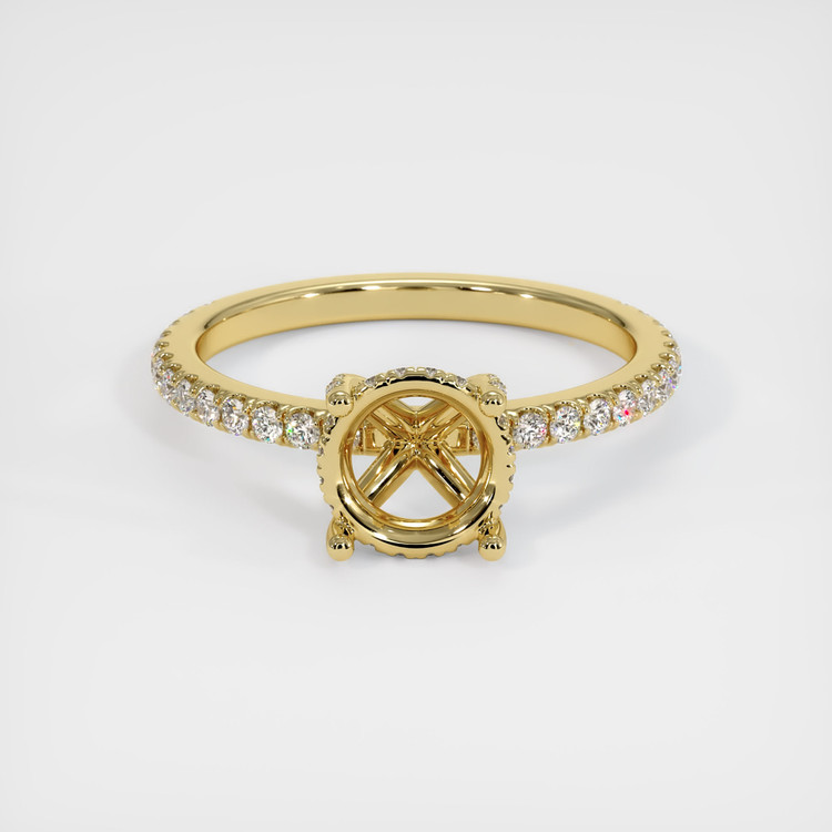 18K Yellow Gold Pave Ring Setting