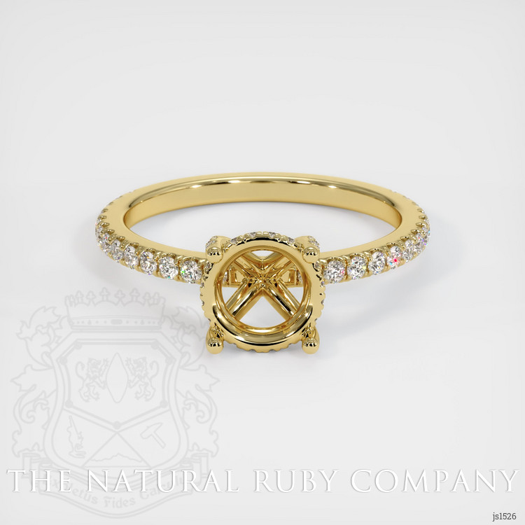 18K Yellow Gold Pave Ring Setting