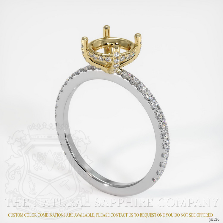 14K Yellow & White Pave Ring Setting