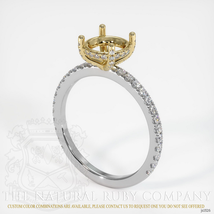 14K Yellow & White Pave Ring Setting