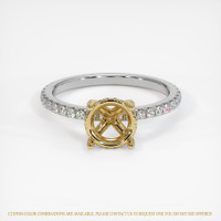14K Yellow & White Pave Ring Setting Image