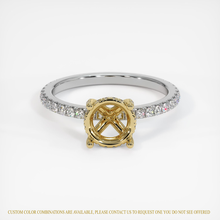 14K Yellow & White Pave Ring Setting