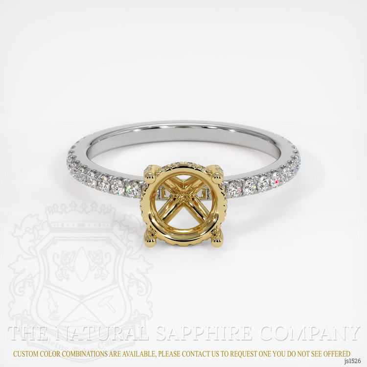 14K Yellow & White Pave Ring Setting