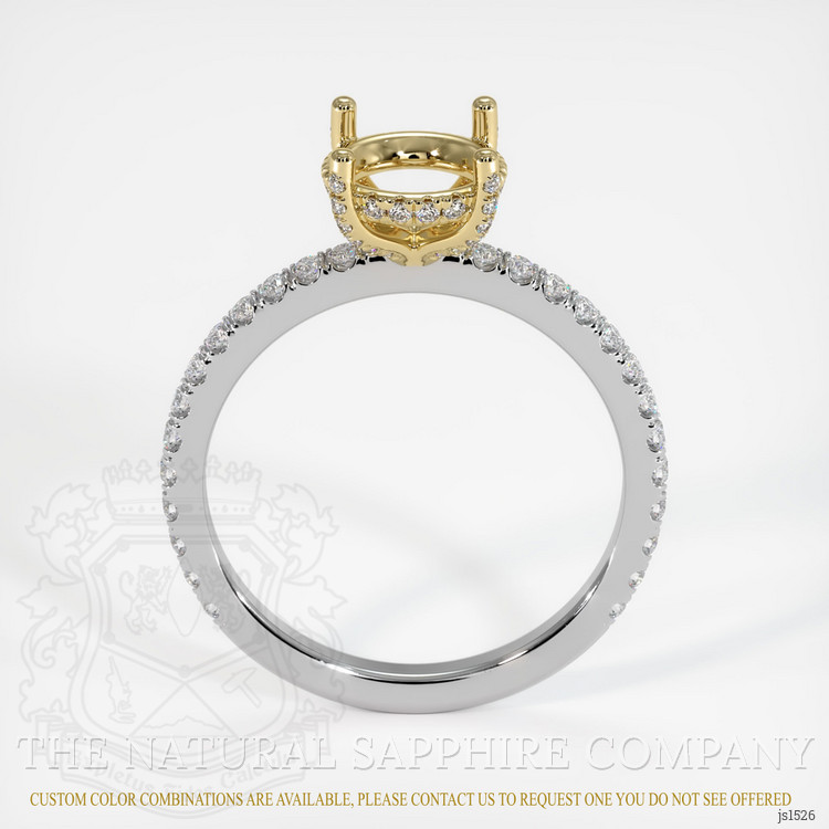 14K Yellow & White Pave Ring Setting