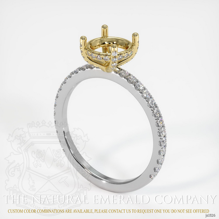 18K Yellow & White Pave Ring Setting