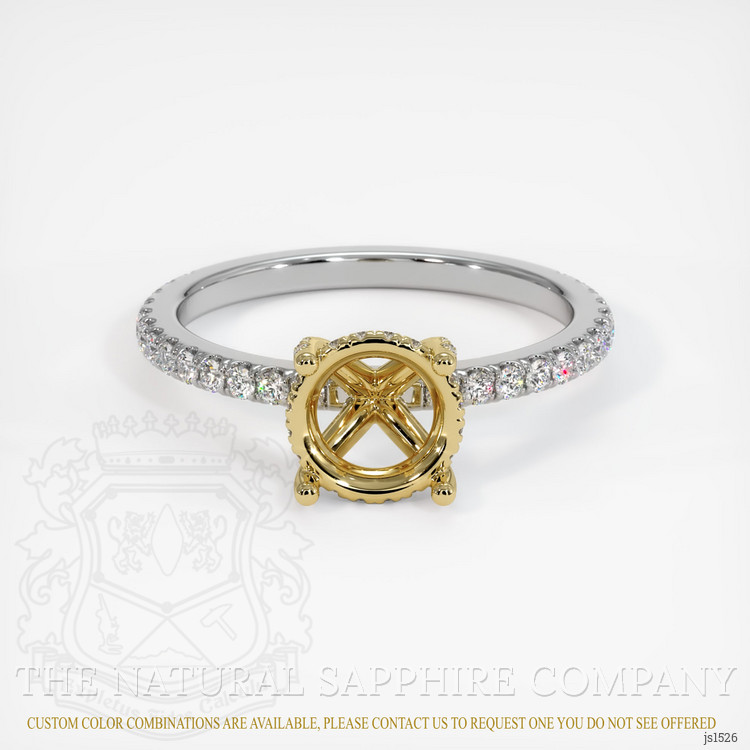 18K Yellow & White Pave Ring Setting