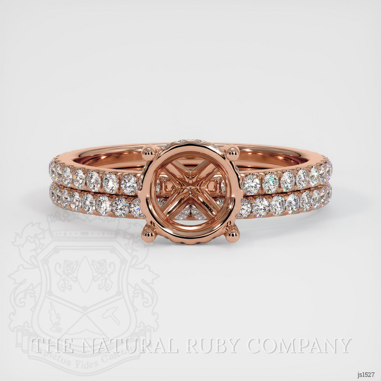14K Rose Gold Pave Ring Setting