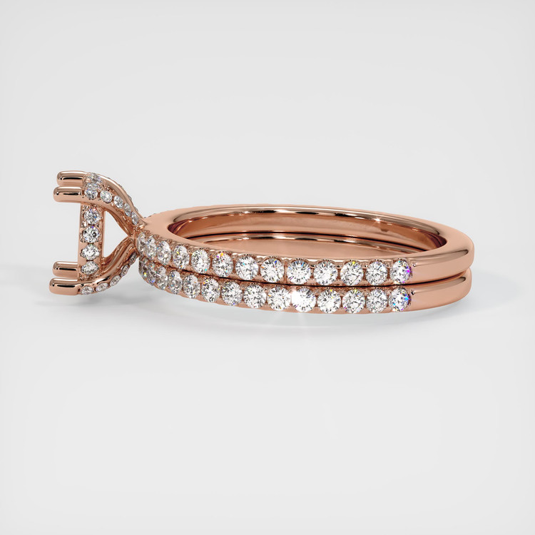 14K Rose Gold Pave Ring Setting