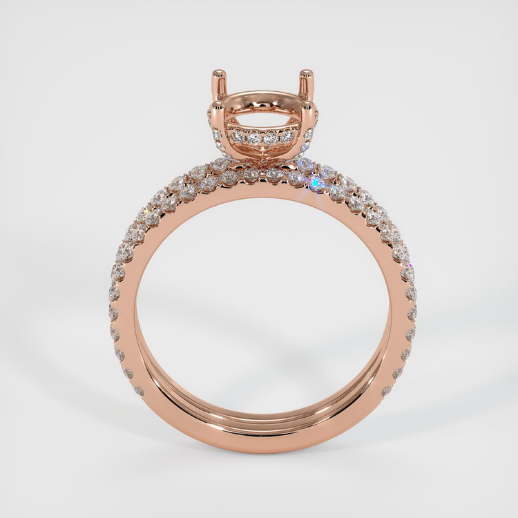 14K Rose Gold Pave Ring Setting