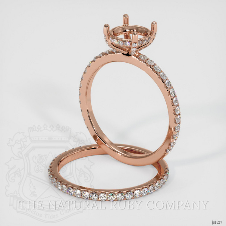 14K Rose Gold Pave Ring Setting