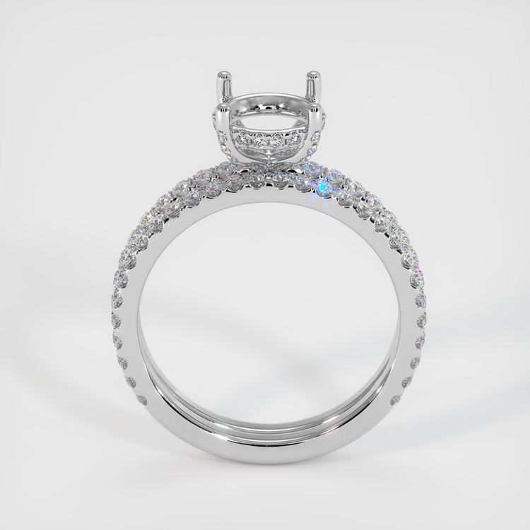 14K White Gold Pave Ring Setting