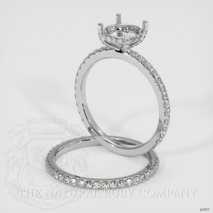 14K White Gold Pave Ring Setting