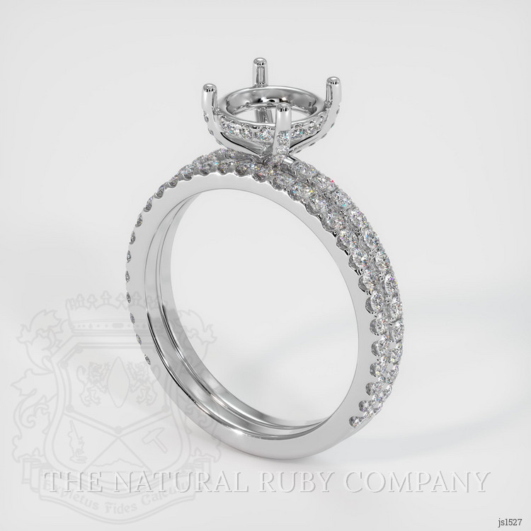 18K White Gold Pave Ring Setting