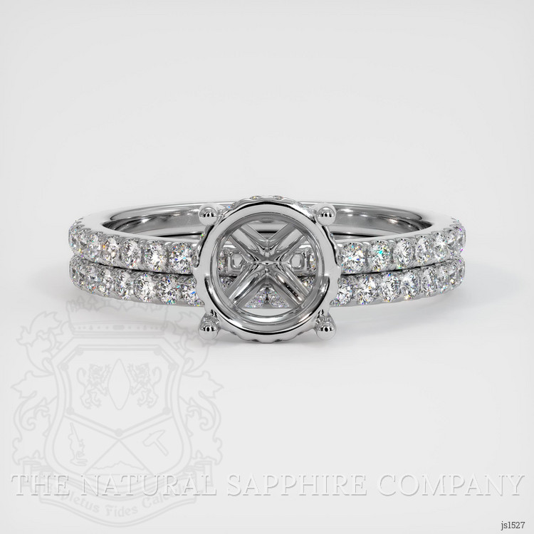 18K White Gold Pave Ring Setting