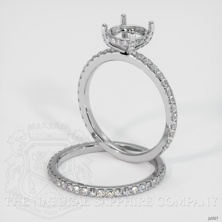 18K White Gold Pave Ring Setting