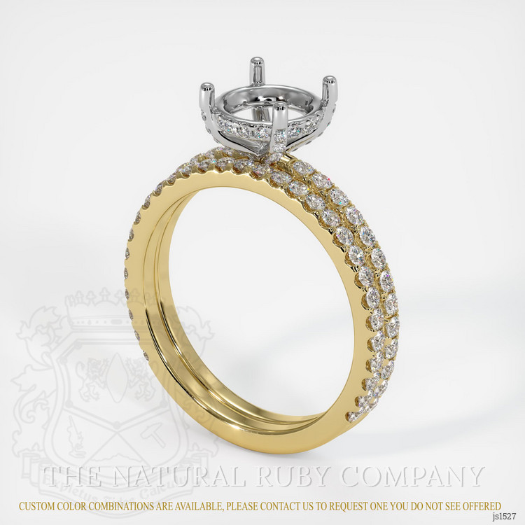 14K White & Yellow Pave Ring Setting