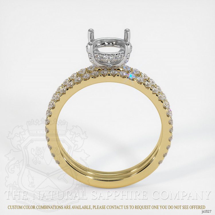 14K White & Yellow Pave Ring Setting