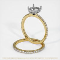 14K White & Yellow Pave Ring Setting Image