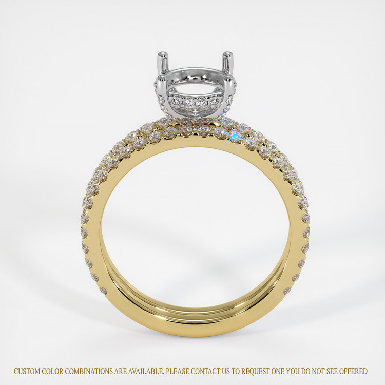 18K White & Yellow Pave Ring Setting