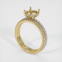 14K Yellow Gold Pave Ring Setting Video