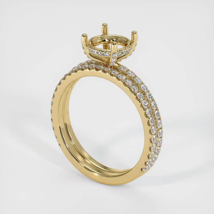 14K Yellow Gold Pave Ring Setting