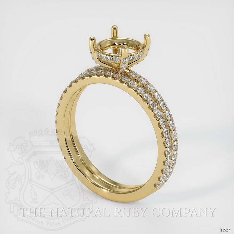 14K Yellow Gold Pave Ring Setting