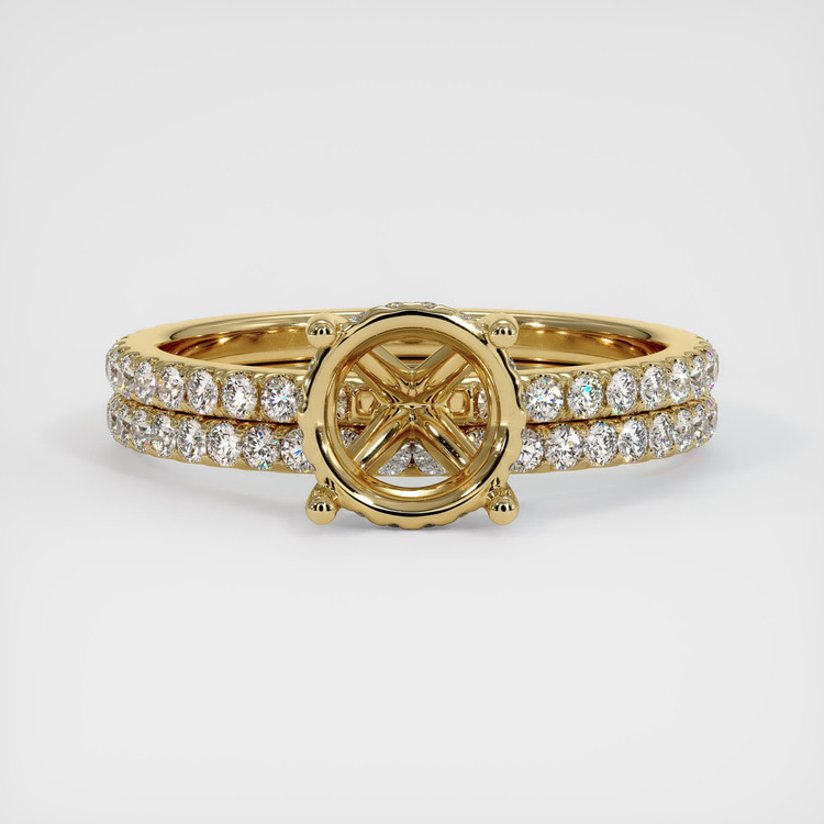 14K Yellow Gold Pave Ring Setting