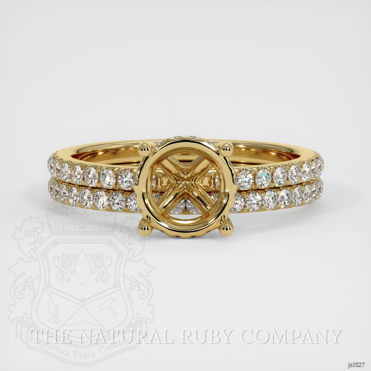 14K Yellow Gold Pave Ring Setting