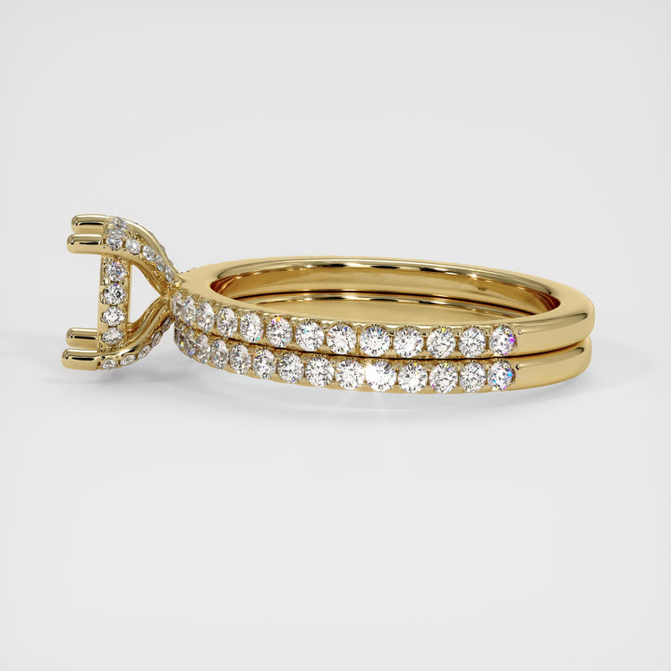 14K Yellow Gold Pave Ring Setting