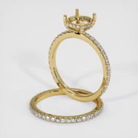 14K Yellow Gold Pave Ring Setting Image