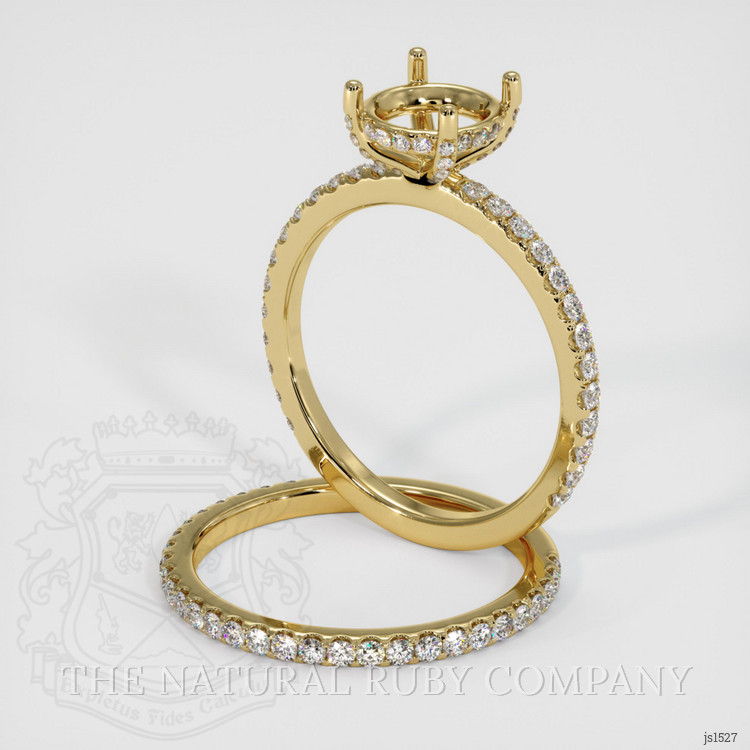 14K Yellow Gold Pave Ring Setting