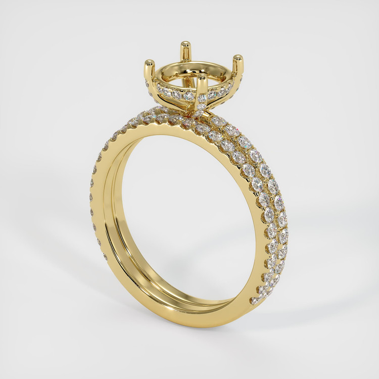 18K Yellow Gold Pave Ring Setting