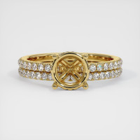 18K Yellow Gold Pave Ring Setting Image