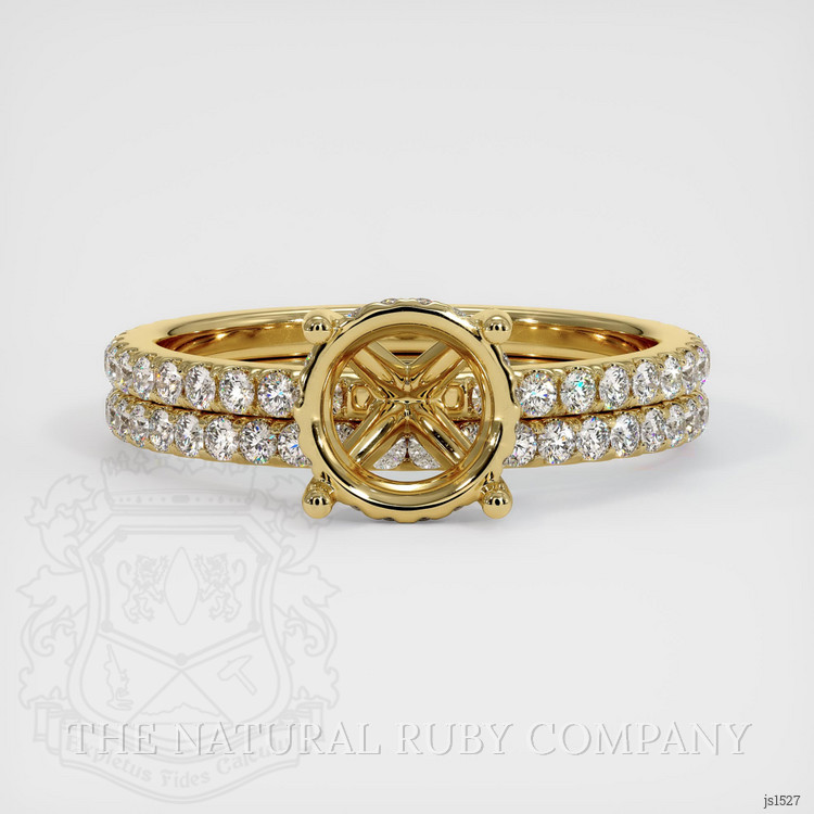 18K Yellow Gold Pave Ring Setting