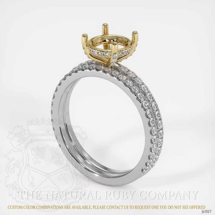 14K Yellow & White Pave Ring Setting