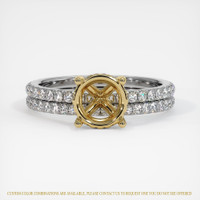 14K Yellow & White Pave Ring Setting Image