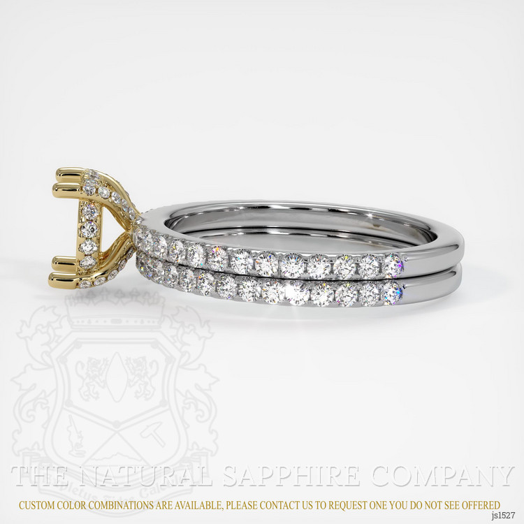 14K Yellow & White Pave Ring Setting