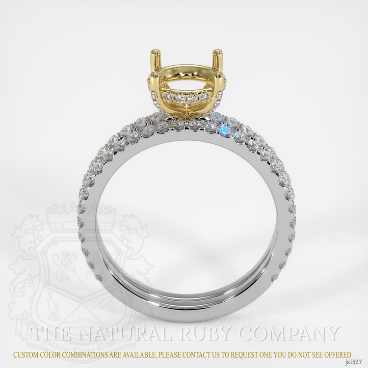 14K Yellow & White Pave Ring Setting