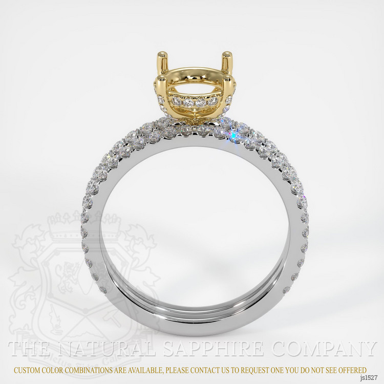 14K Yellow & White Pave Ring Setting
