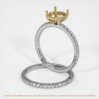 14K Yellow & White Pave Ring Setting Image