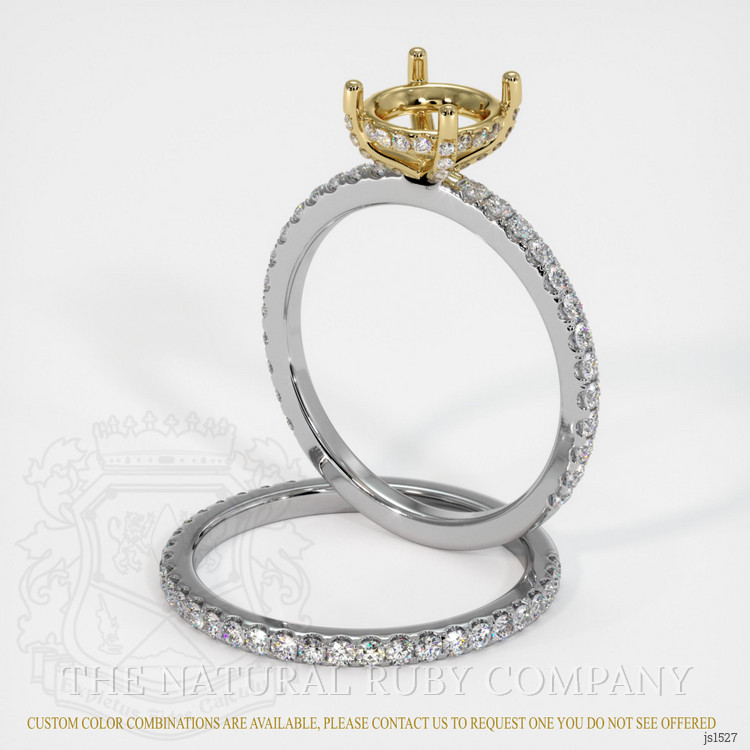 14K Yellow & White Pave Ring Setting