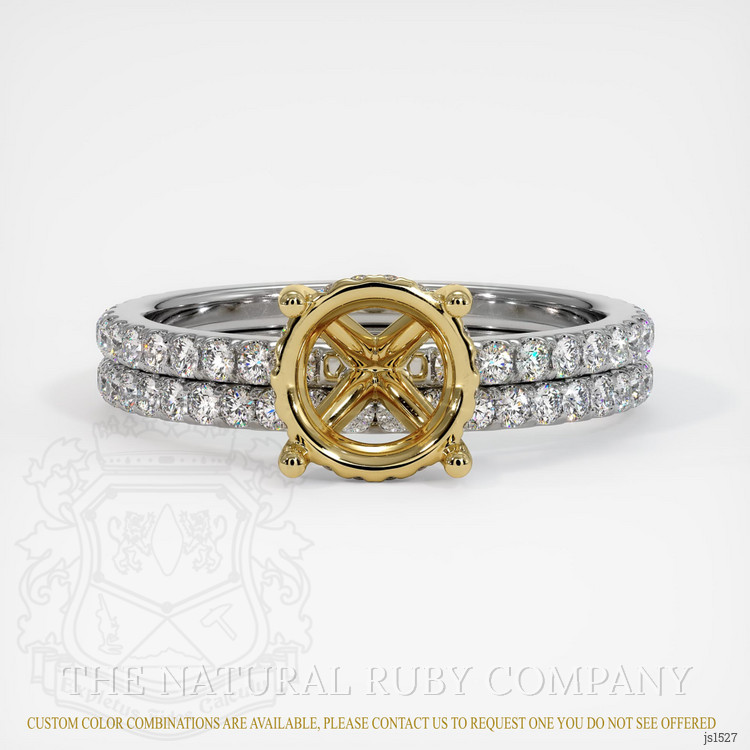 18K Yellow & White Pave Ring Setting