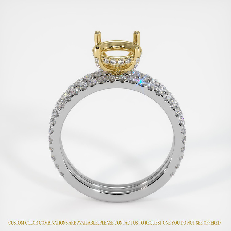 18K Yellow & White Pave Ring Setting