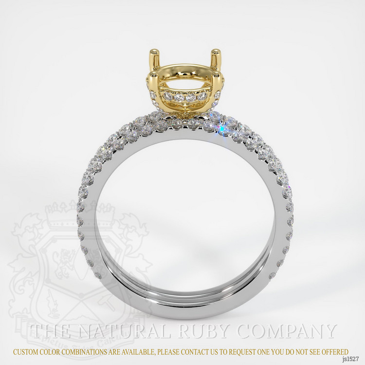 18K Yellow & White Pave Ring Setting